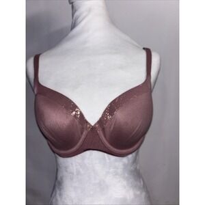 Victoria's Secret Body By 32DD Brown Sheer Lined Demi Bra Sexy
